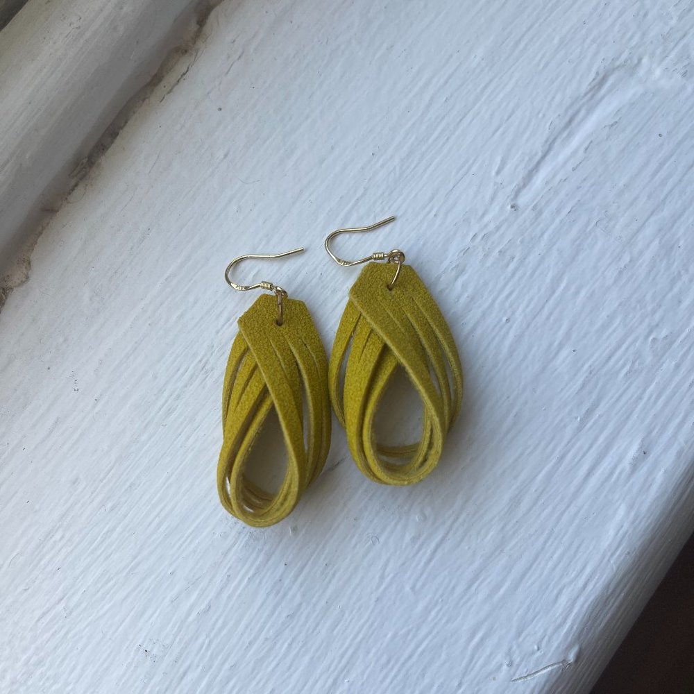 Free With Purchase - Artisan-Made Yellow Dangle Earrings